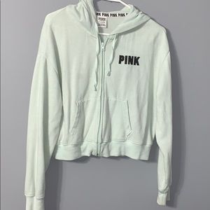 Cropped Pink zip-up hoodie